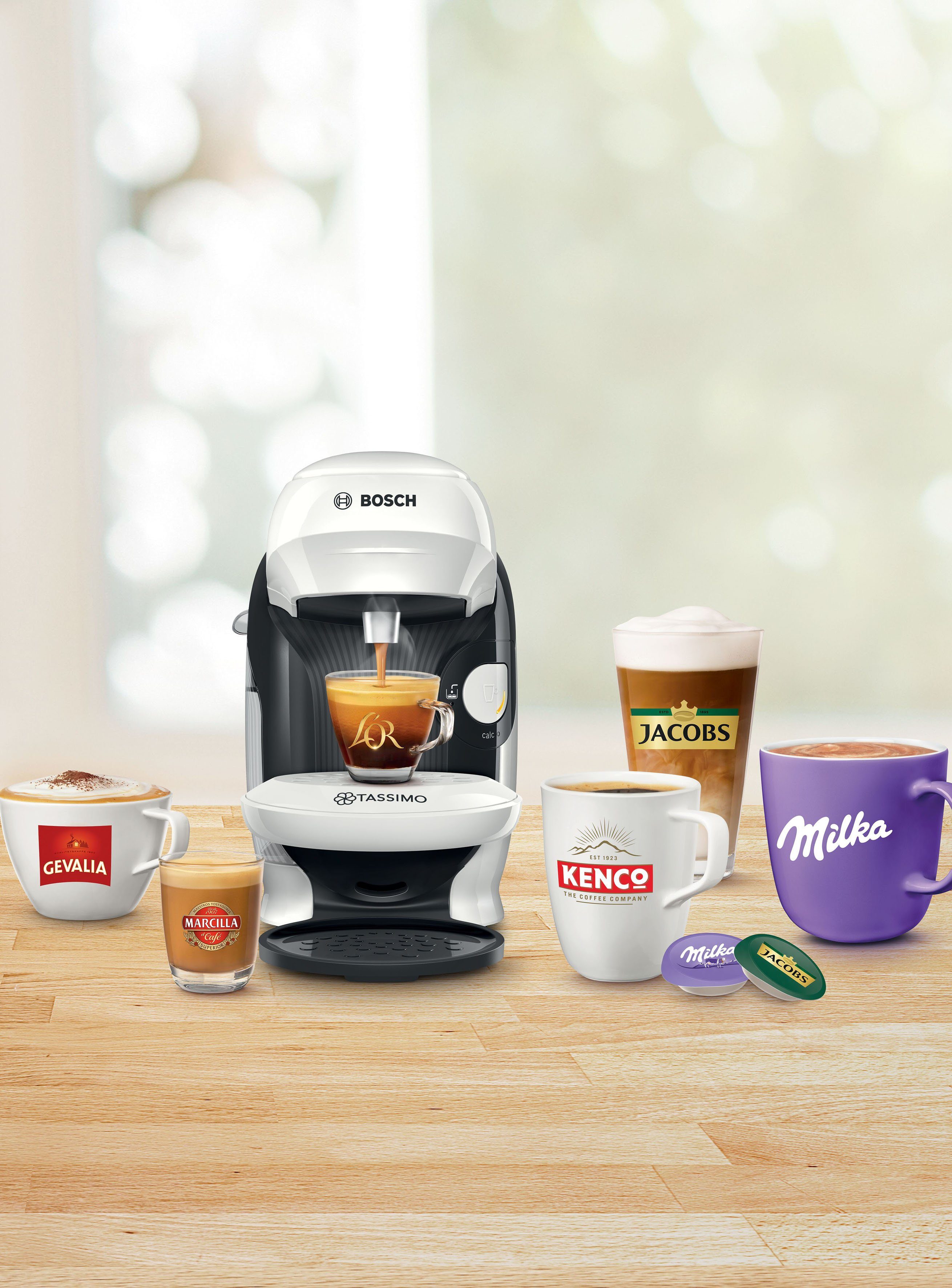 TASSIMO Kapselmaschine STYLE TAS1104, 1400 W, vollautomatisch, geeignet für alle Tassen, platzsparend