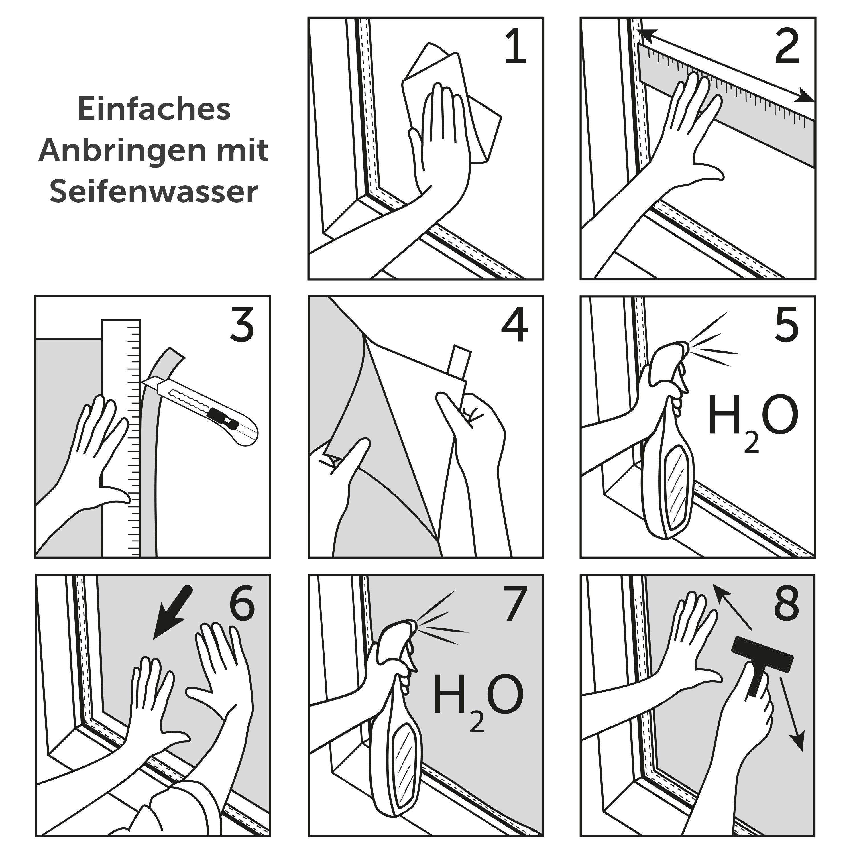 Fensterfolie Fensterfolie Blickdicht mit Milchglas-Effekt für Privatsphäre, Blumtal, blickdicht, zuschneidbar, UV-Schutz bei Fenstern, Duschkabinen und Co.