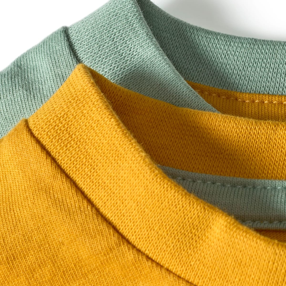 T-Shirts, grün + gelb, Gr. 110, 2 St