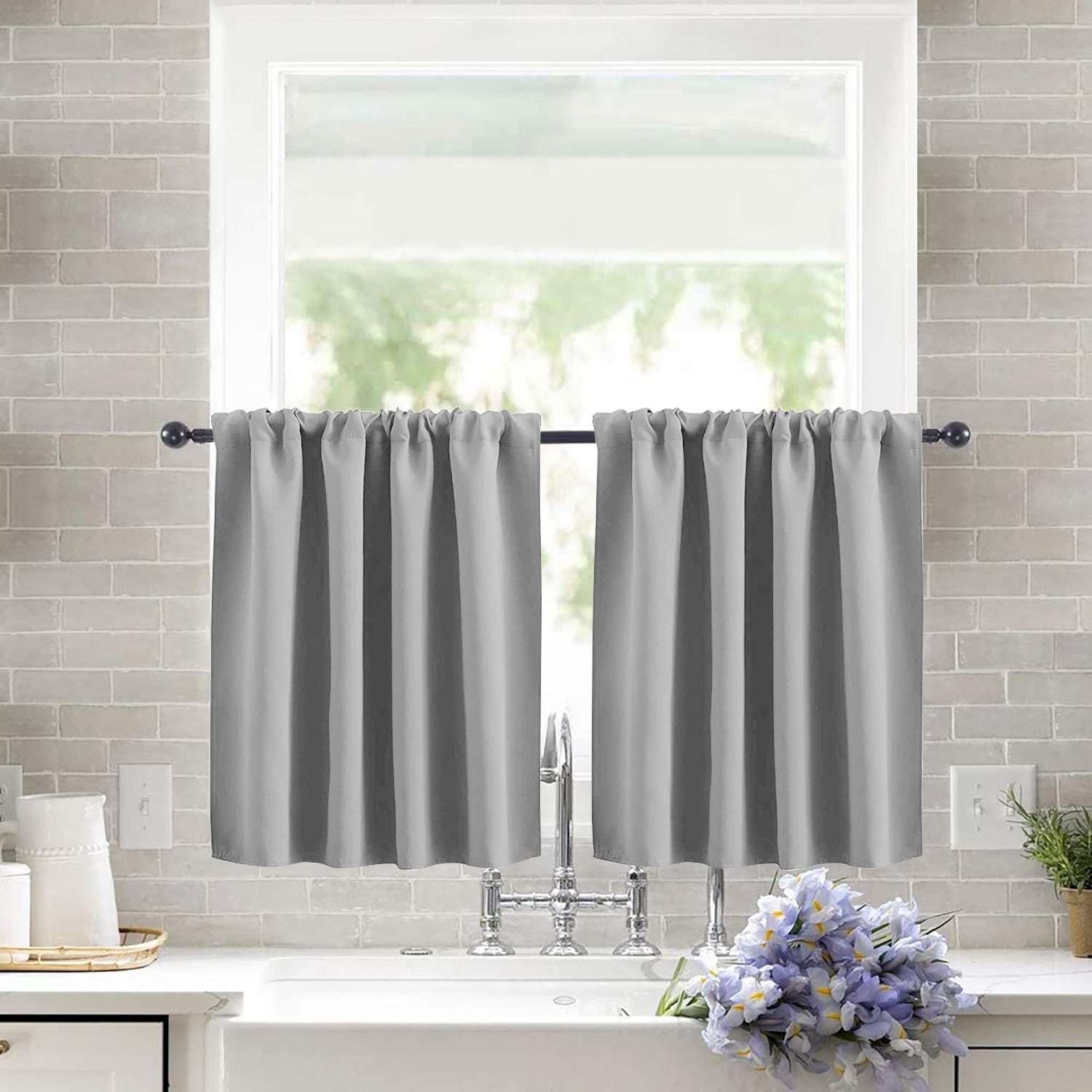 Scheibengardine, HOMEIDEAS, Stangendurchzug (1 St), abdunkelnd, Bistrogardine
