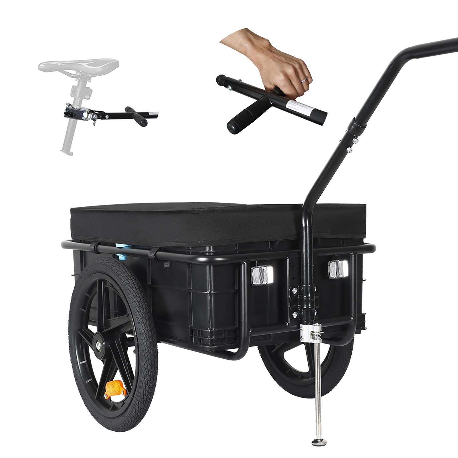 TIGGO Fahrradlastenanhänger Tiggo 75L Lastenanhänger & Handwagen XL Fahrradanhänger Hochdeichsel