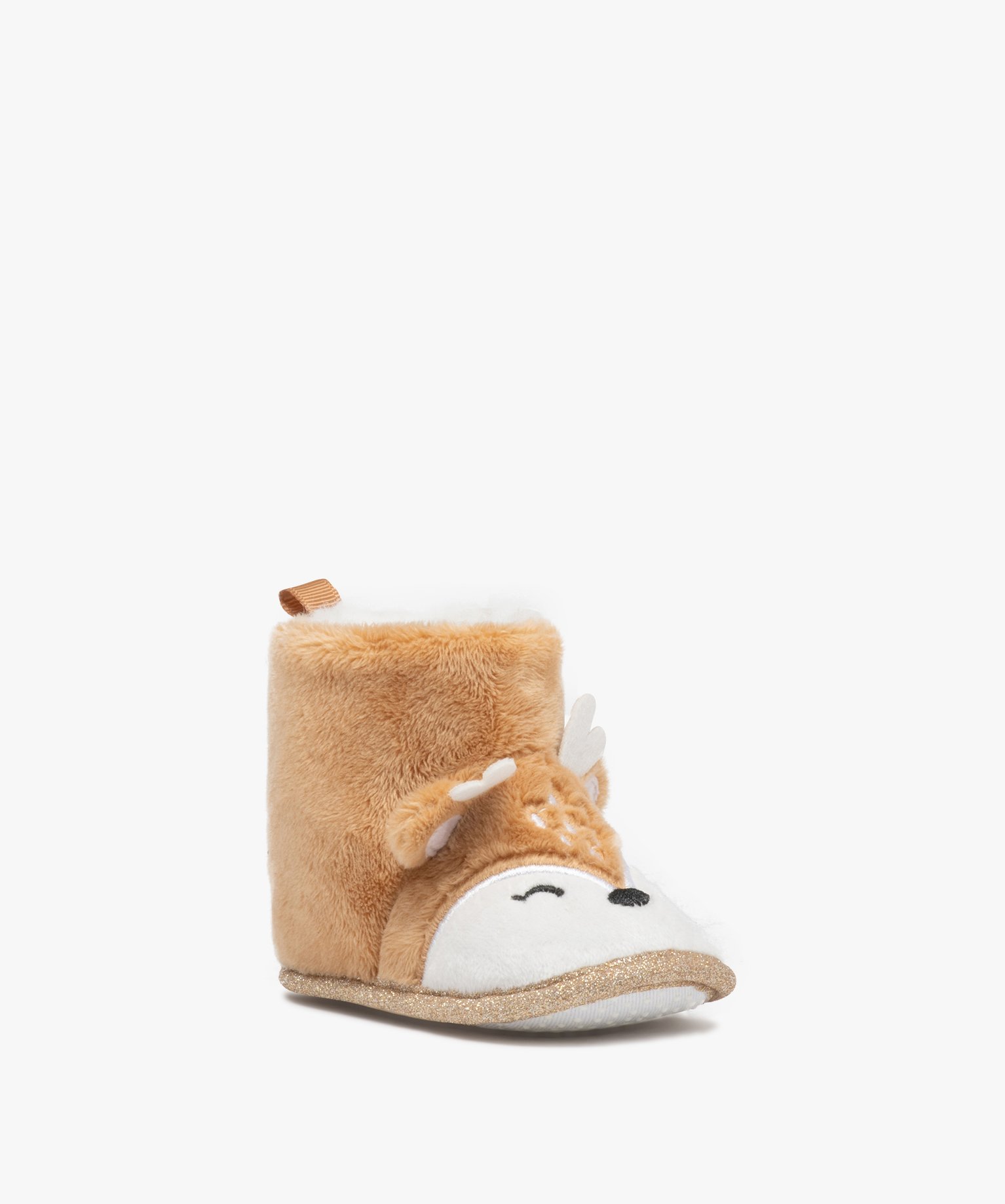 Chaussons de naissance bébé fille boots à scratch en form... beige | GEMO