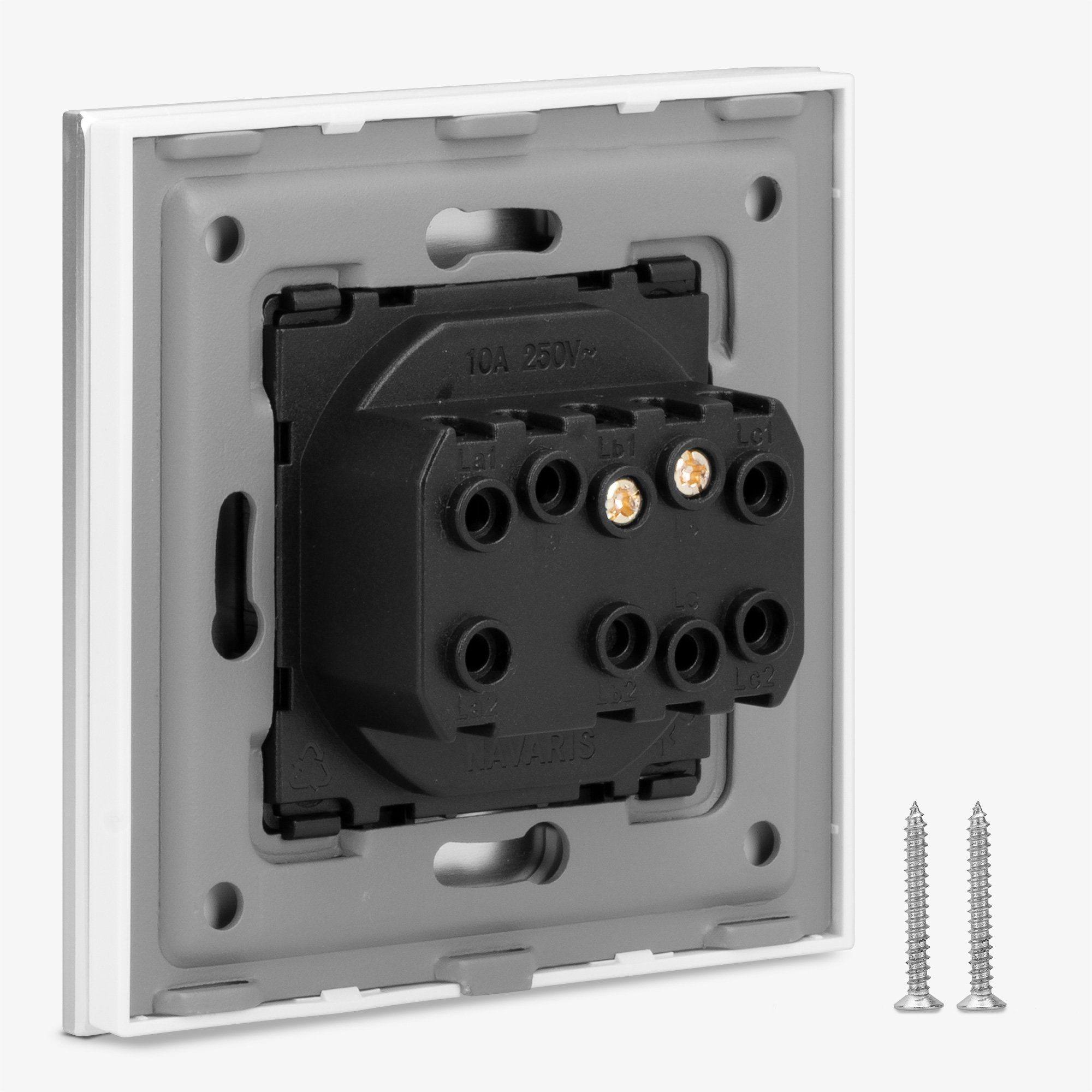 Navaris Lichtschalter Design Schalter aus Aluminium - Einbau- oder Aufputz-Wandschalter