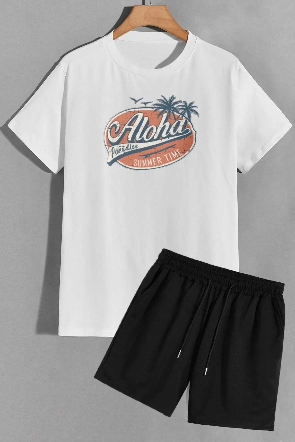 trendypassion  Aloha Shorts T-Shirt-Trainingsanzug-Set