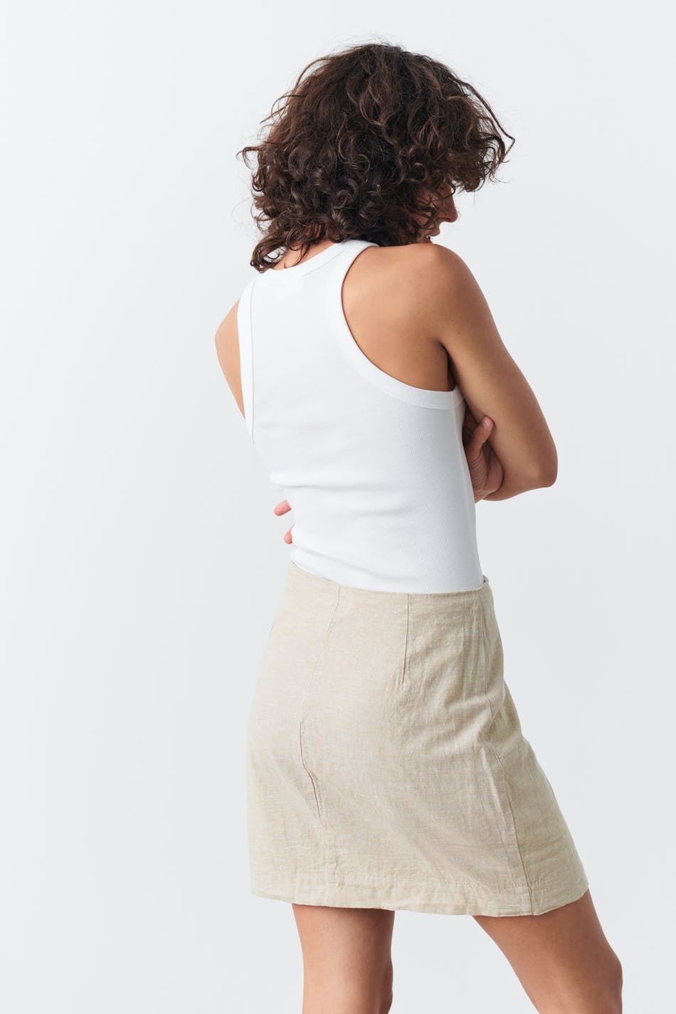 Linen blend skirt