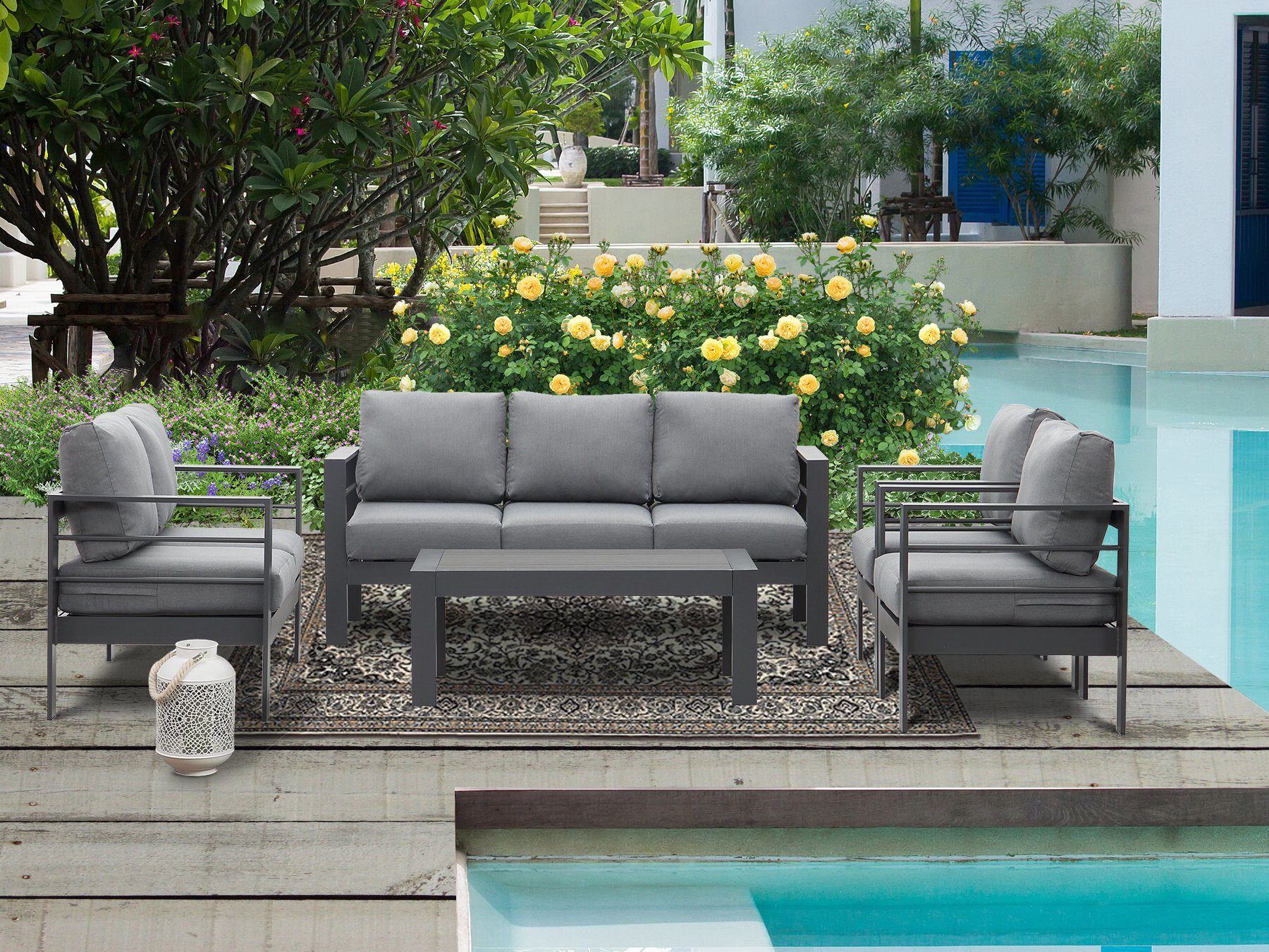 MeXo von GLP HOME Loungeset Gartenmöbel set sale aus Aluminium, Gartenlounge Set für 4-7 Personen, (Spar-Set, Essgruppe 4-5-tlg., 1x3er-Sofa, 1x2er-Sofa, 2xEinzelsessel, 1xTisch)