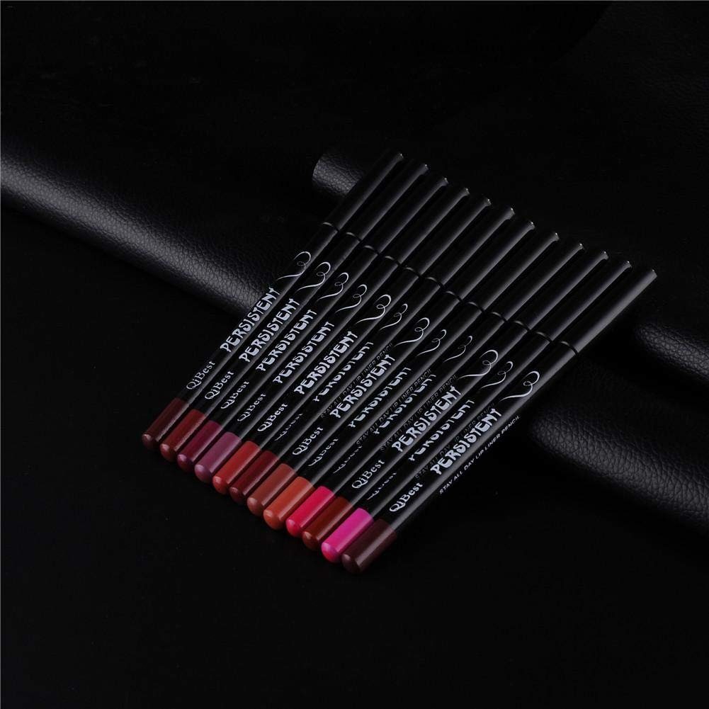 POCHUMIDUU Lipliner Lippenstift, 12 Farben, Lipliner-Stift, wasserfester Lipliner, 12-tlg., Konturstifte mit Deckel