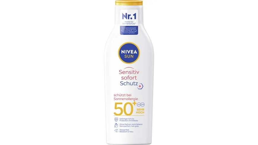 NIVEA SUN Sensitive Sofort Schutz Sonnenallergie LF50+ 200 ml