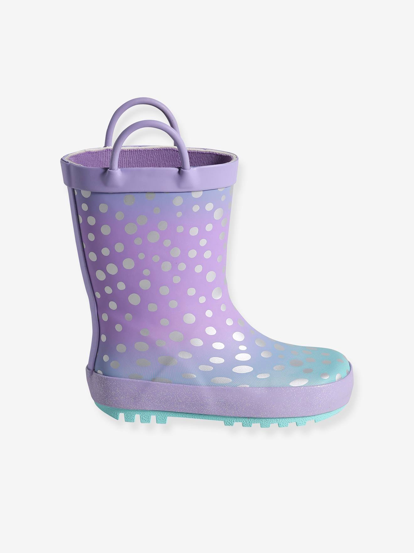 Vertbaudet Kinder Gummistiefel - violett bedruckt