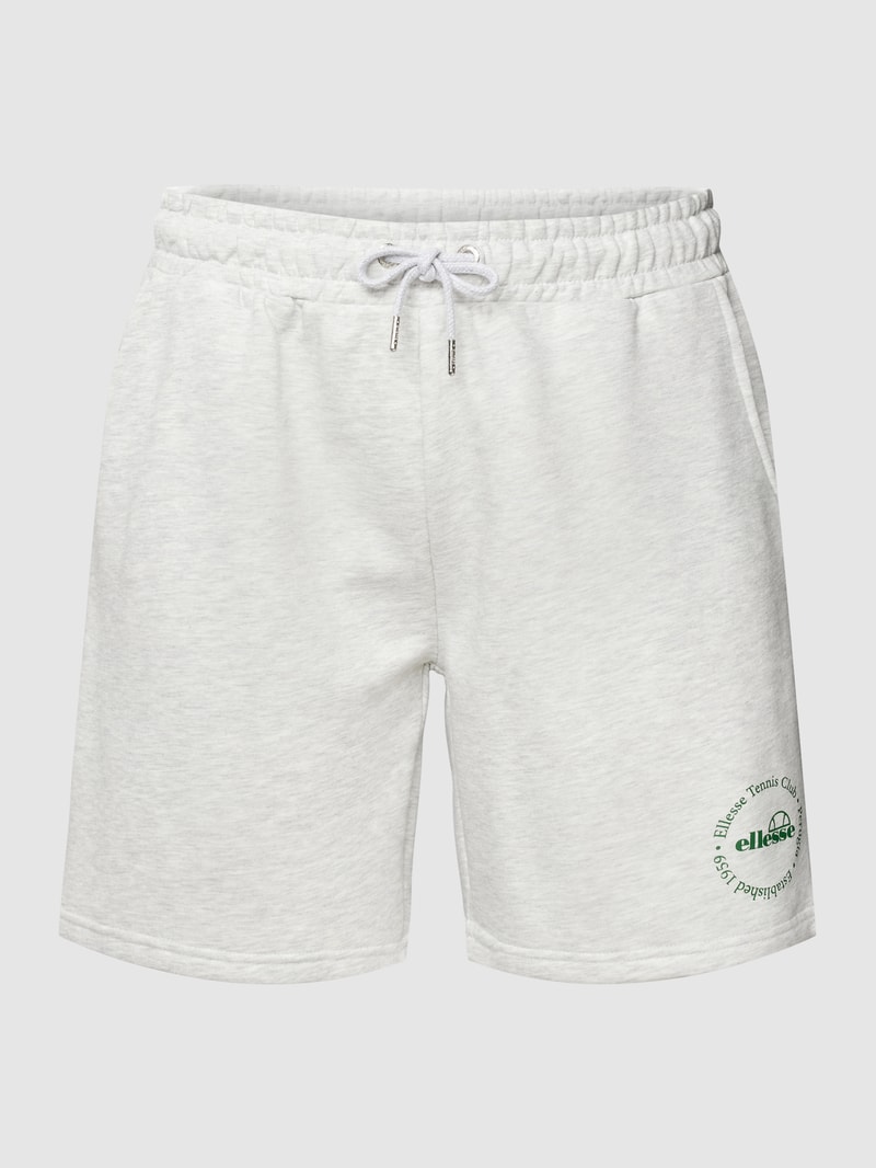 Shorts mit Label-Details Modell 'Fontansa' in mittelgrau meliert