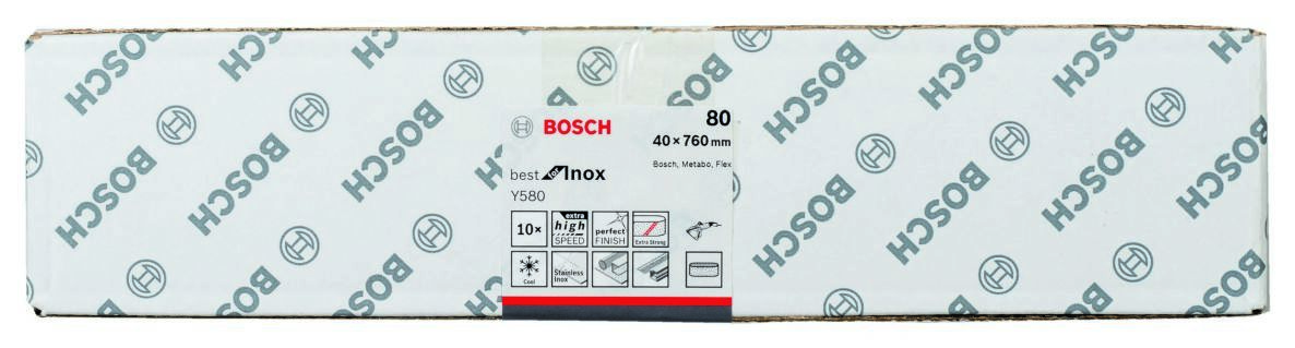 Bosch Blue Zubehör 2608608Z43 Schleifpapier Y580 K80 10 Bänder 40x760mm Edelstahl