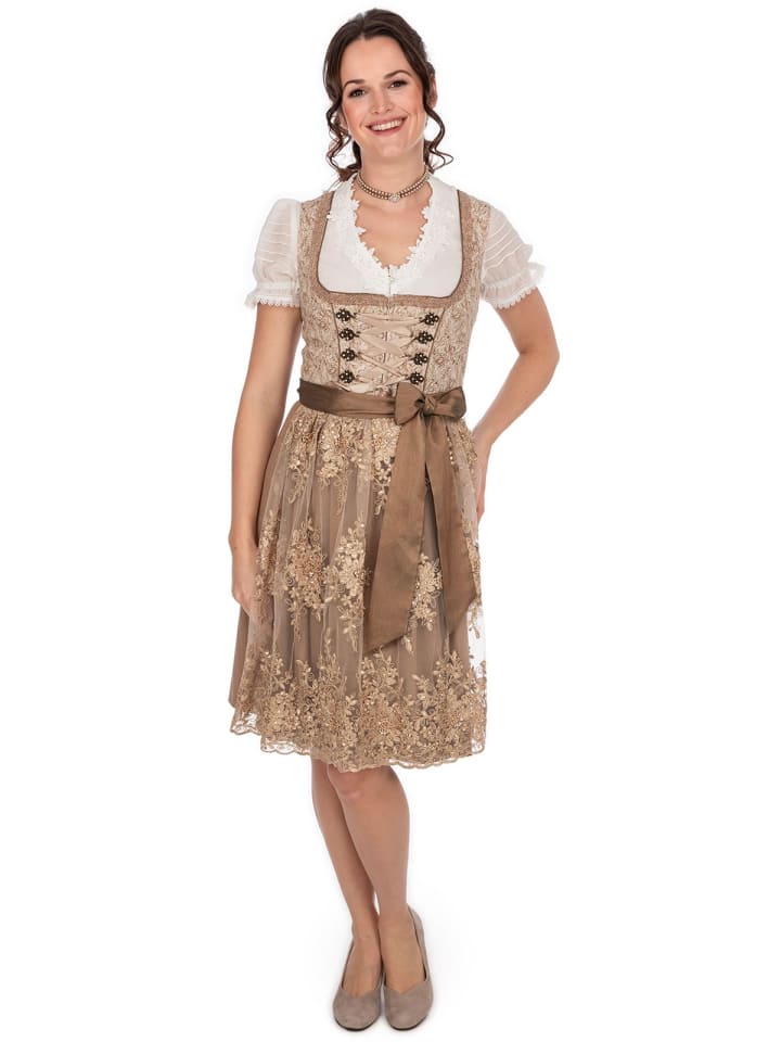 KRÜGER Midi Dirndl 115067 in beige günstig kaufen
