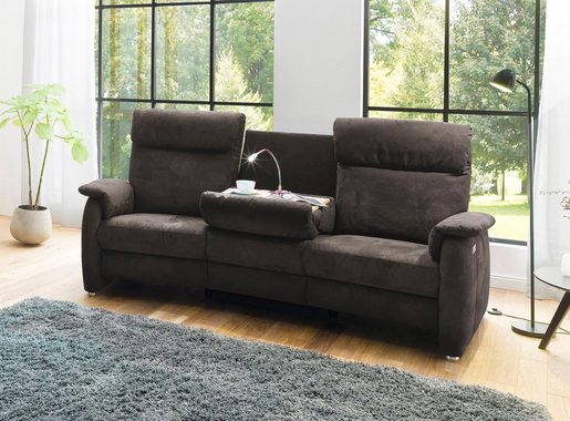 Home affaire Sofa Turin, mit motorischer Relaxfunktion, Tisch, Leuchte + USB-Ladestation