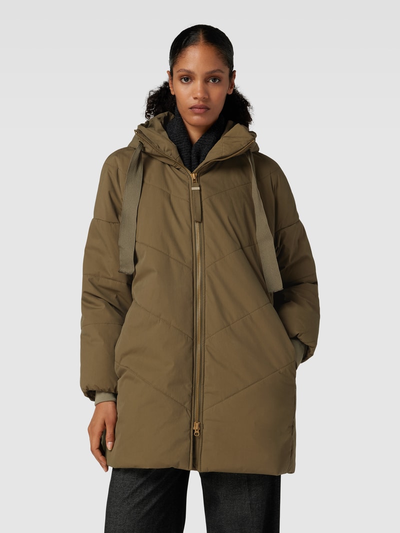 Steppjacke mit Kapuze Modell 'AYLA' in olivgrün