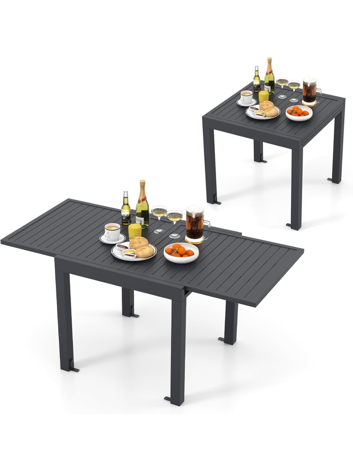 COSTWAY Gartentisch Aluminium ausziehbar in Grau günstig kaufen onesize