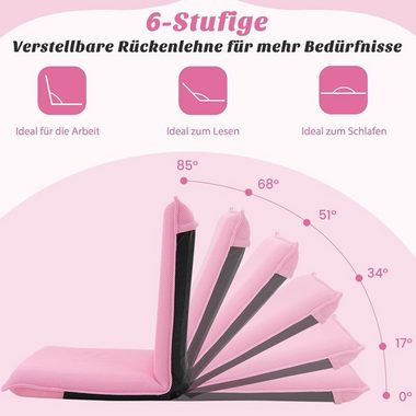 COSTWAY Relaxsessel Bodenstuhl, mit 6-stufig Verstellbarer Rückenlehne