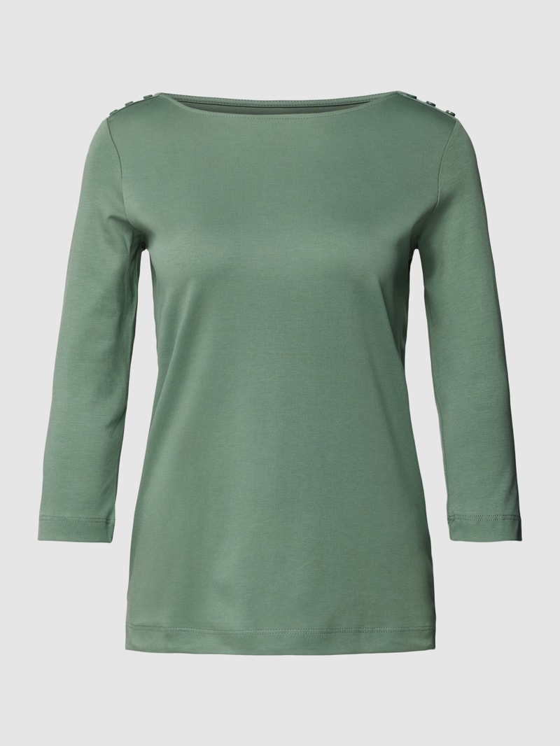 T-Shirt mit U-Boot-Ausschnitt in khaki