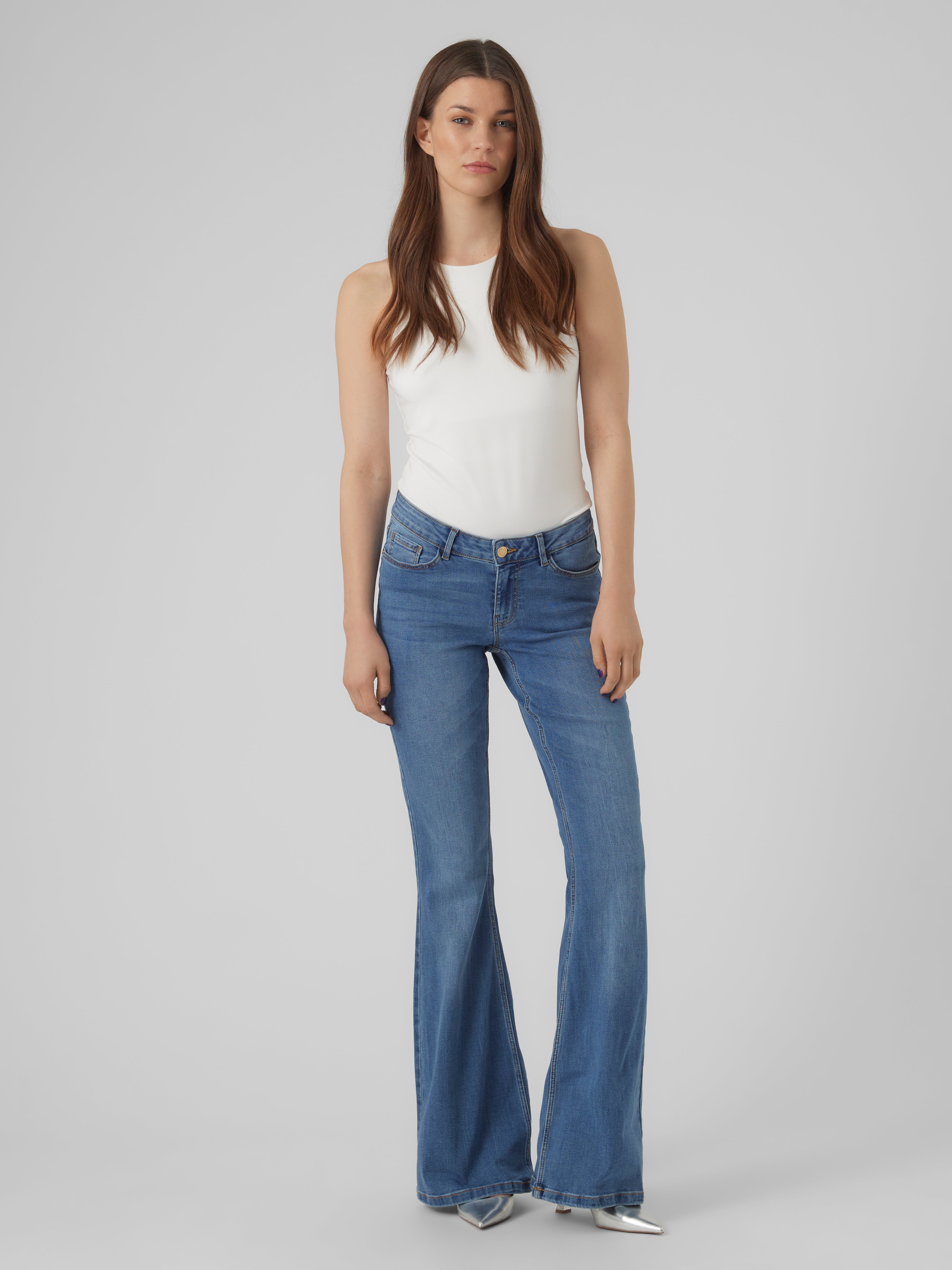 VMSIGI Niedrige Taille Ausgestellt Jeans