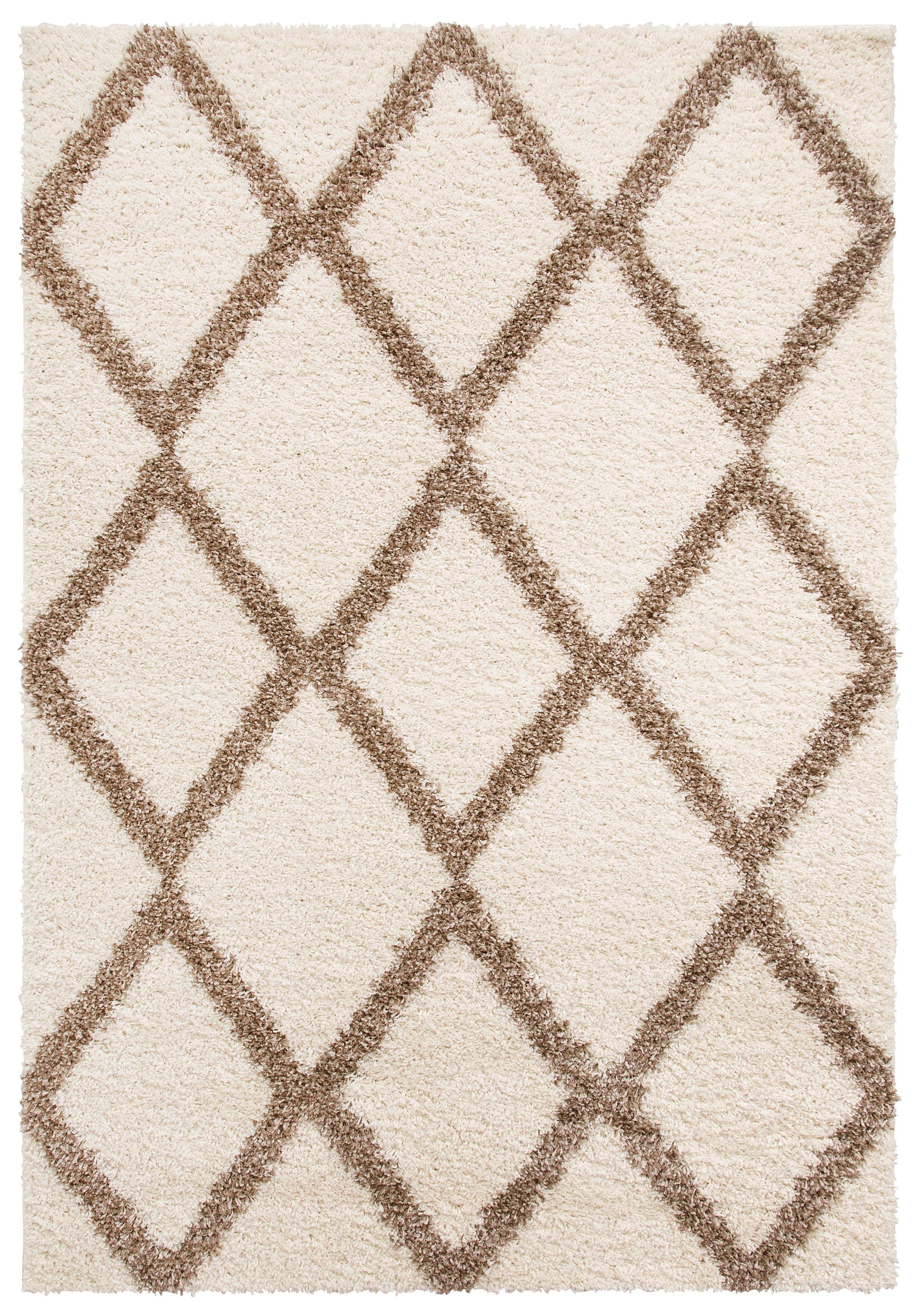 Hochflor-Teppich Linz, my home, rechteckig, Höhe: 31 mm, Rauten Design, Hochflor, besonders weicher Teppich, gewebt, rechteckig