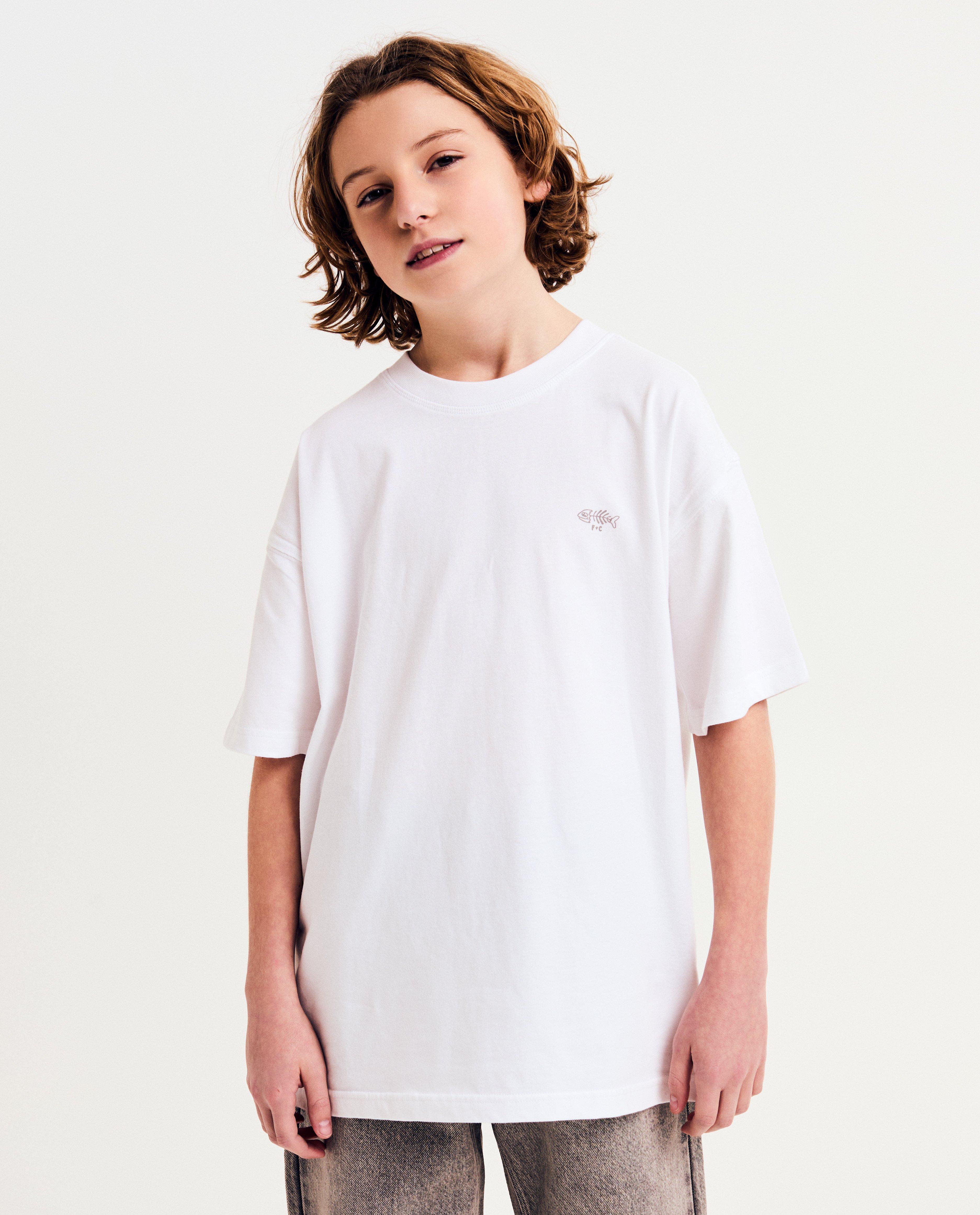 Tricou Fish & Chips cu imprimeu MTV alb