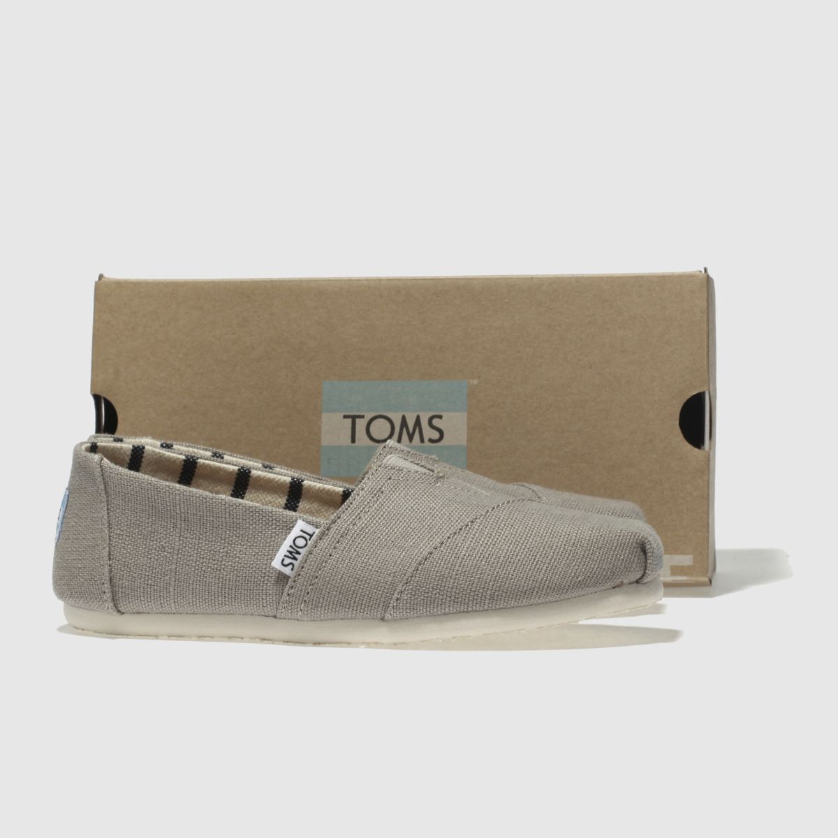 TOMS – Ljusgrå, platta canvasskor i alp heritage-tyg