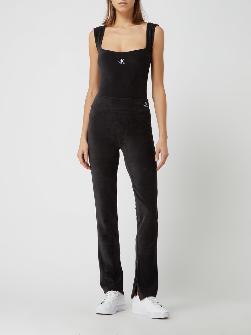 Body aus Cord in schwarz