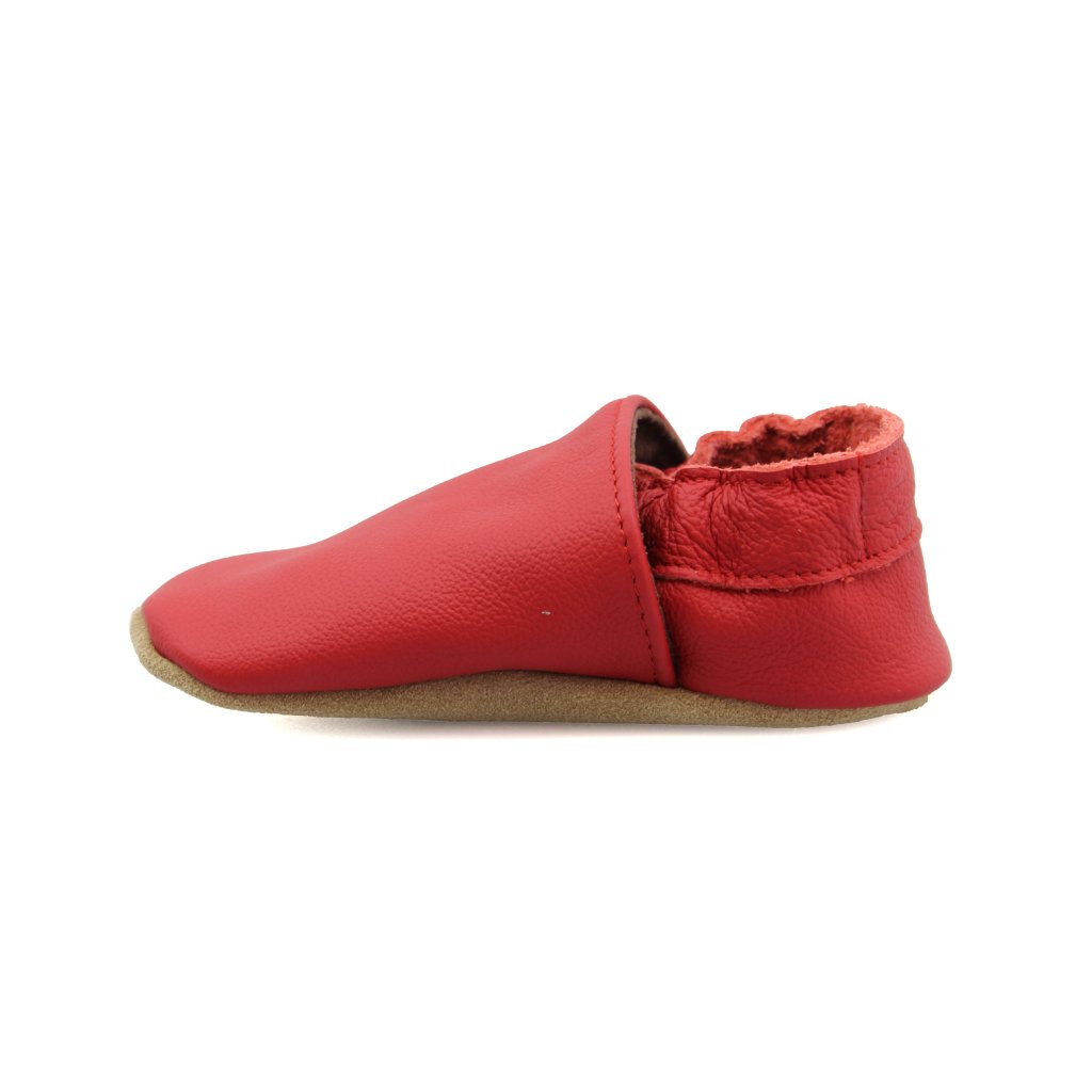 baBice Plain Red rote Krabbelschuhe