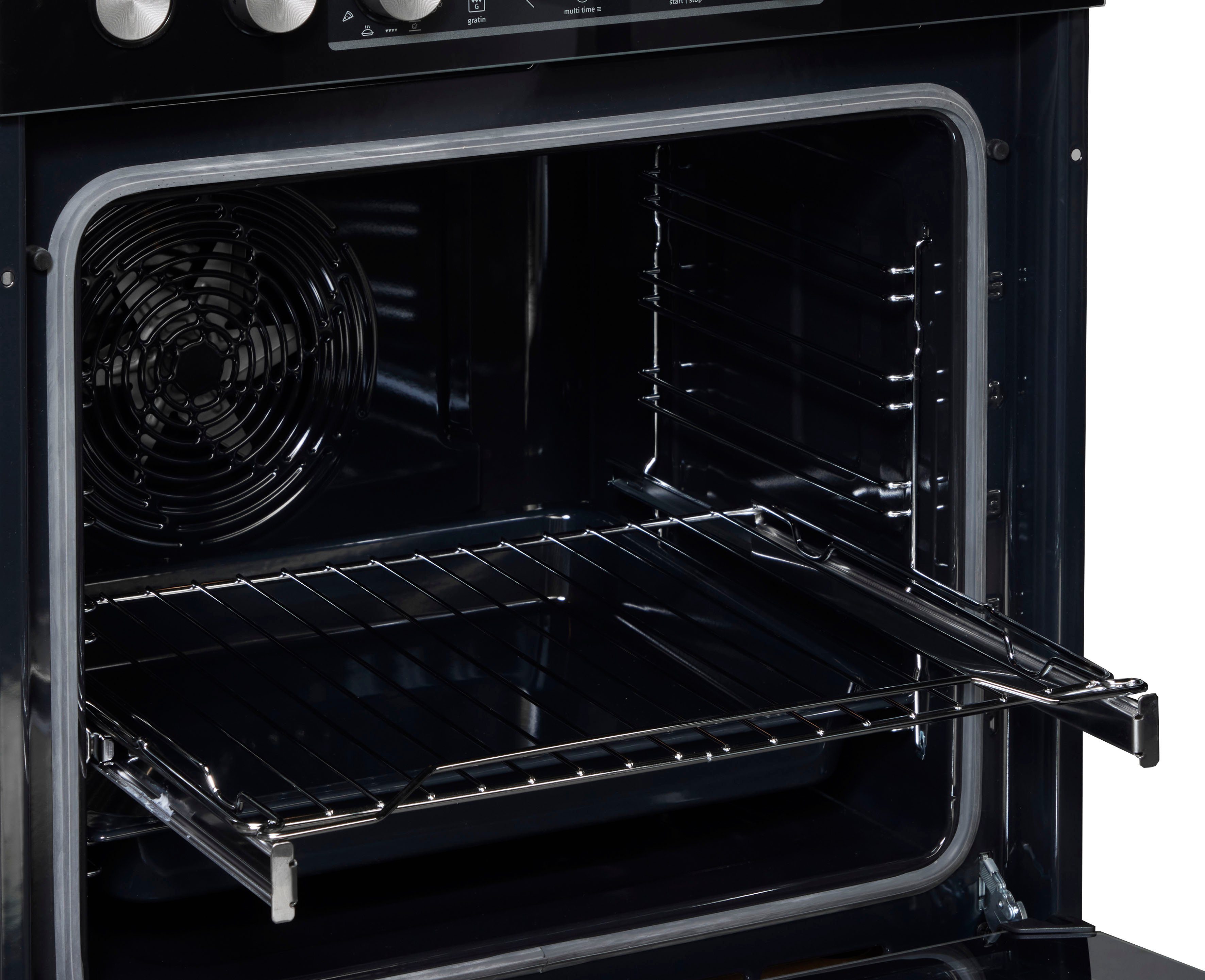 GORENJE Elektro-Herd-Set Black Set 4, mit 1-fach-Teleskopauszug, Aqua Clean