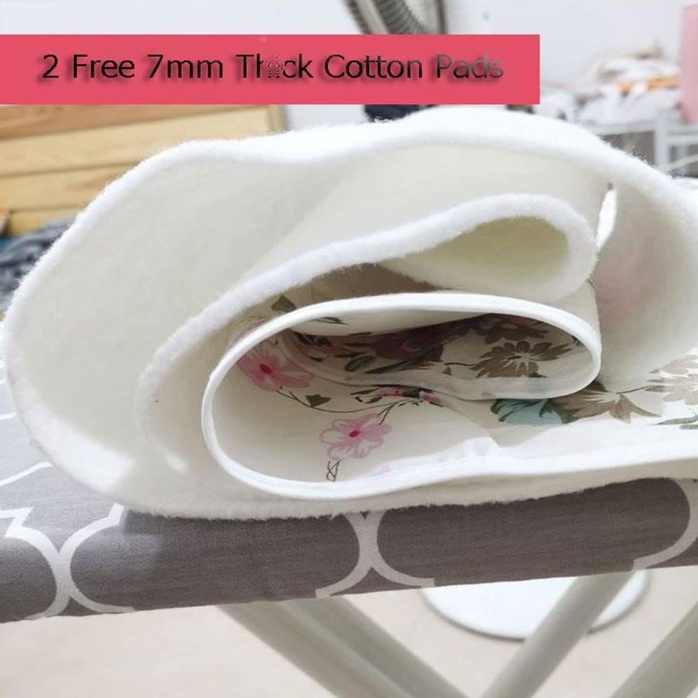 ASLENY Bügelbrettbezug Bügelbrettbezug 120x40cm, Cotton Comfort, Zubehör für Bügeltische, Ersatz-Bügelbrettbezug Grau, strapazierfähige, reißfeste Oberschicht