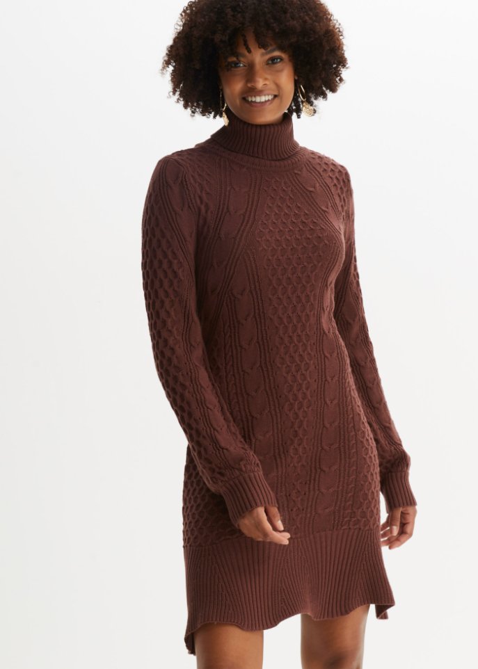 Strickkleid mit Ballonärmeln