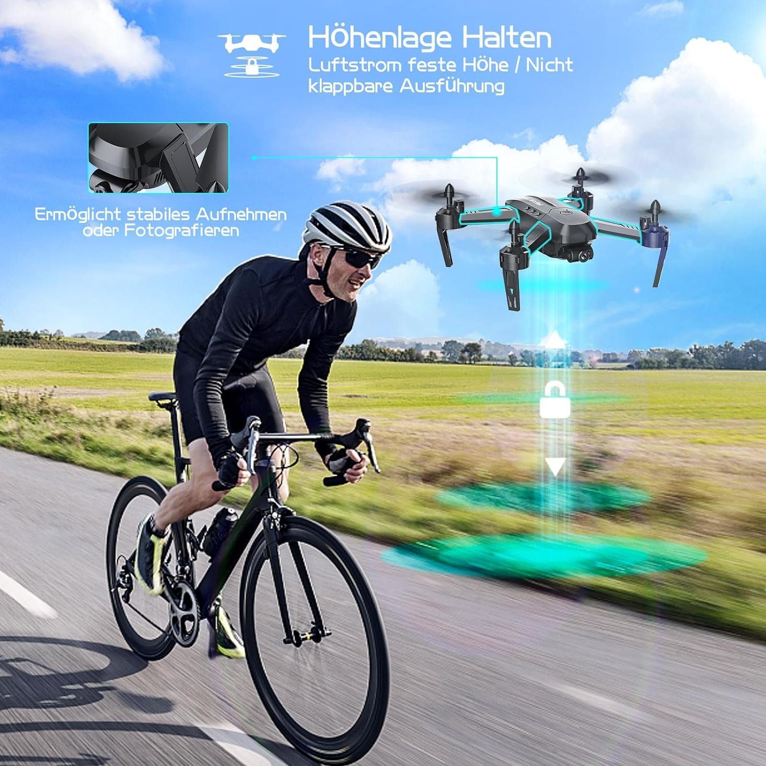 Wipkviey Drohne (1080p, Wipkviey T6 Drohne, FPV Drohnen mit Kamera 1080P HD, RC Quadcopter, Headless-Modus, für Erwachsene Anfänger Kinder 26-30 Min. Flugzeit)