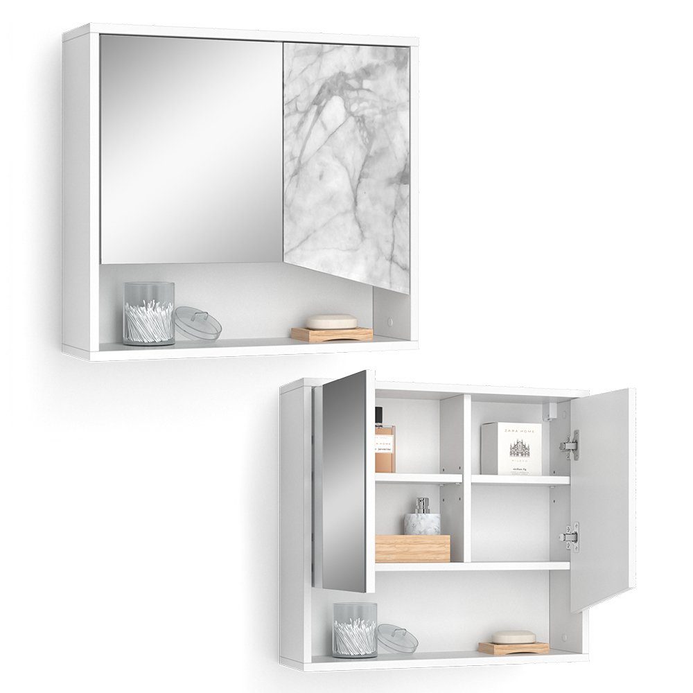 Vicco Spiegelschrank Badspiegel Badschrank IRIDA 60 x 55 cm Weiß