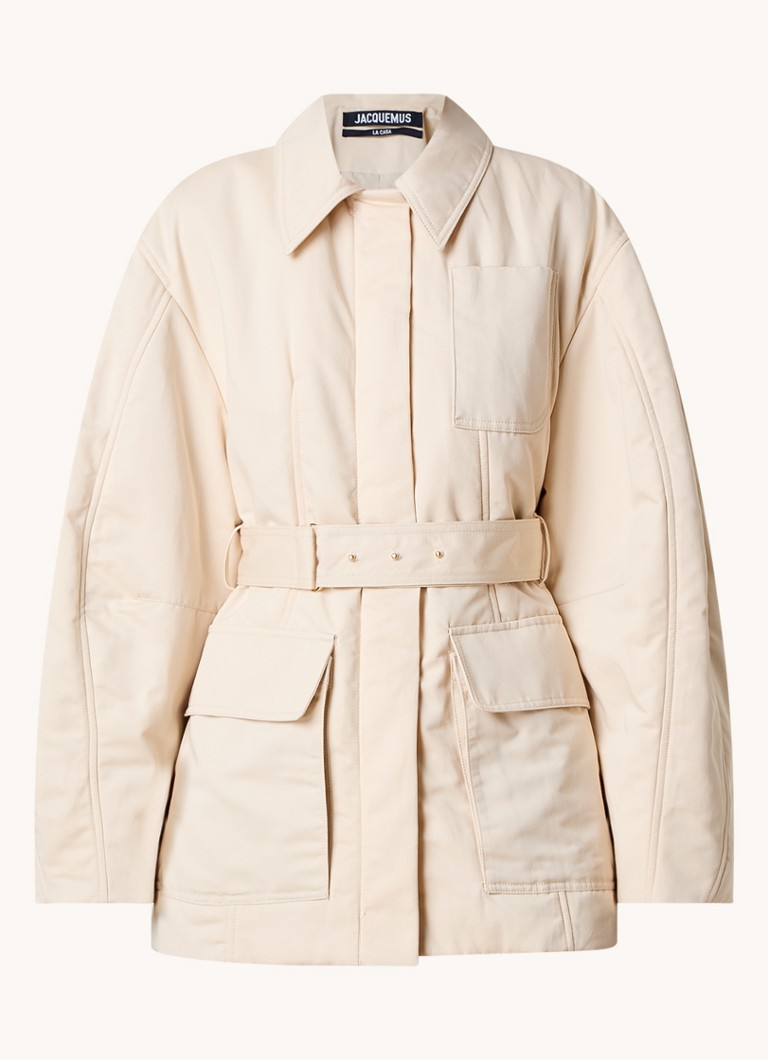 Jacquemus Tikattu pellavasekoitteinen takki vyöllä