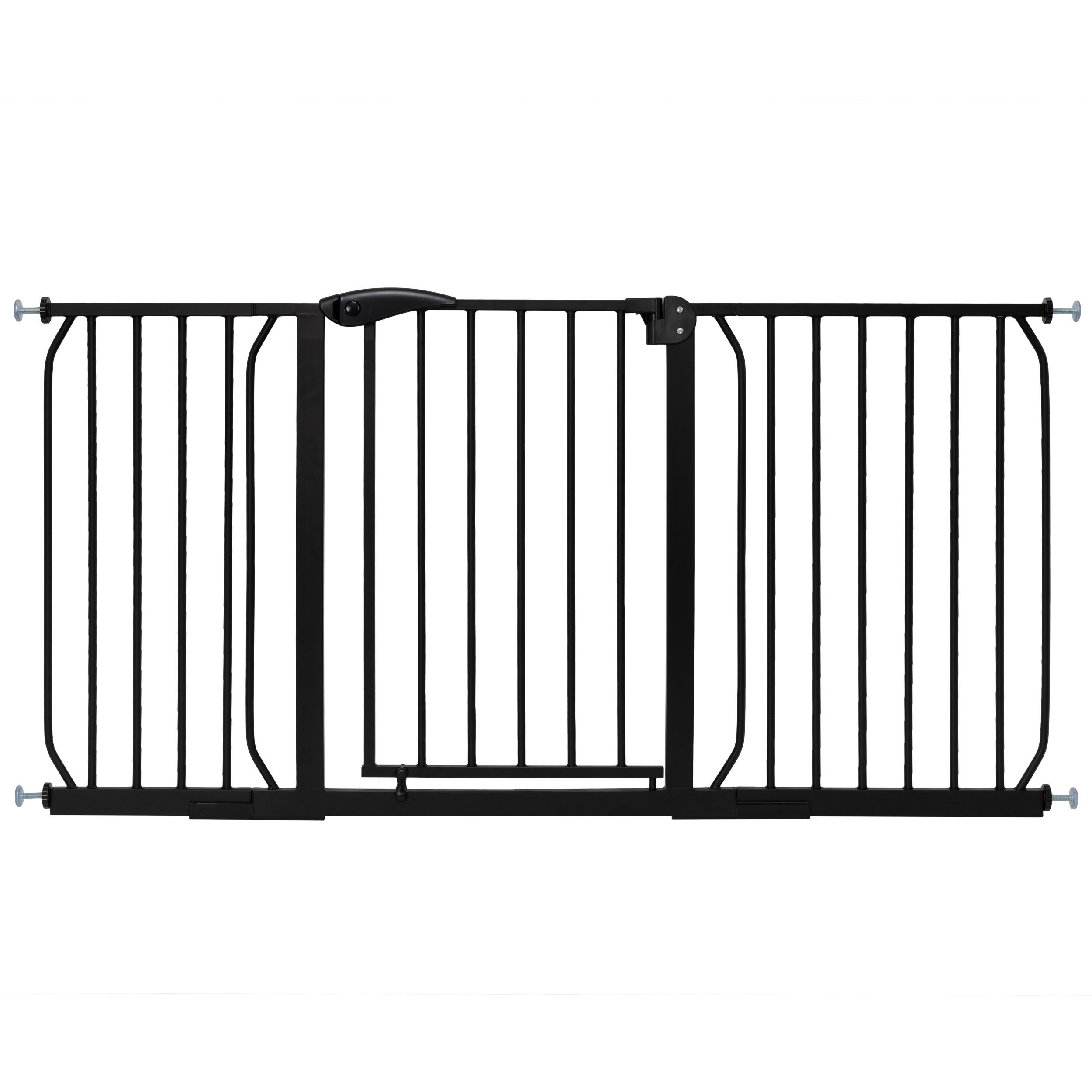 ib style Türschutzgitter Treppengitter Berrin schwarz inkl. Y-Spindel 115-125 cm schwarz, Treppenschutzgitter - Sicherheitsgitter - kein Bohren - 90° Stopp