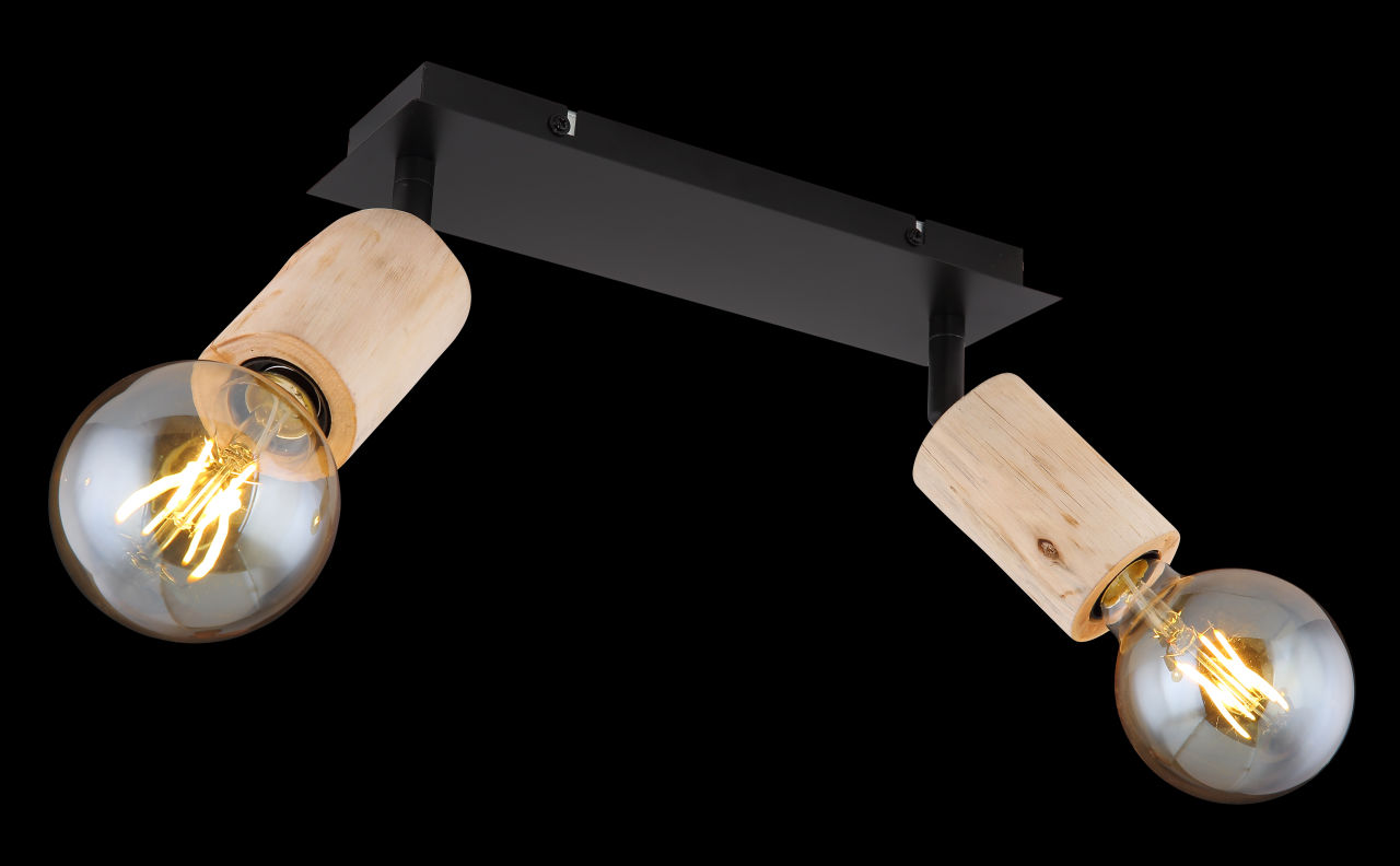 Globo Lighting - JOSEBA - Strahler Metall schwarz matt, 2x E27