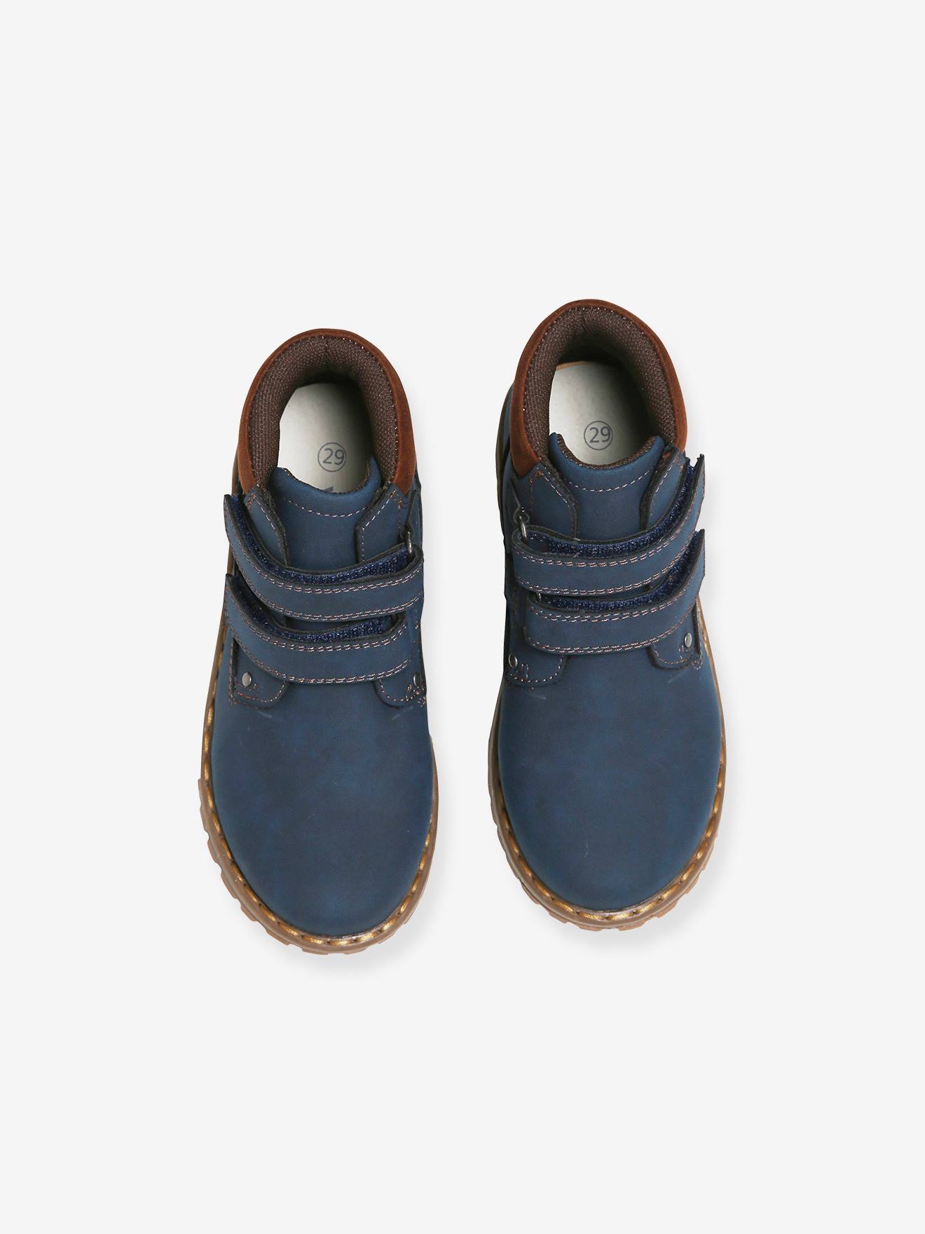 Bottines montantes scratchées garçon marine grisé
