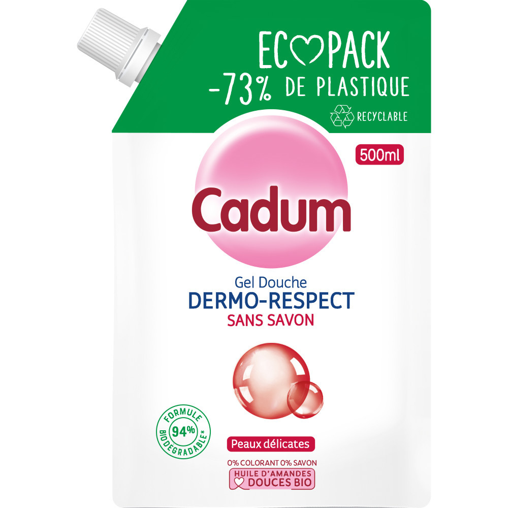 cadum Dermo-respect Ecopack Gel Douche à l'huile d'amandes douces bio