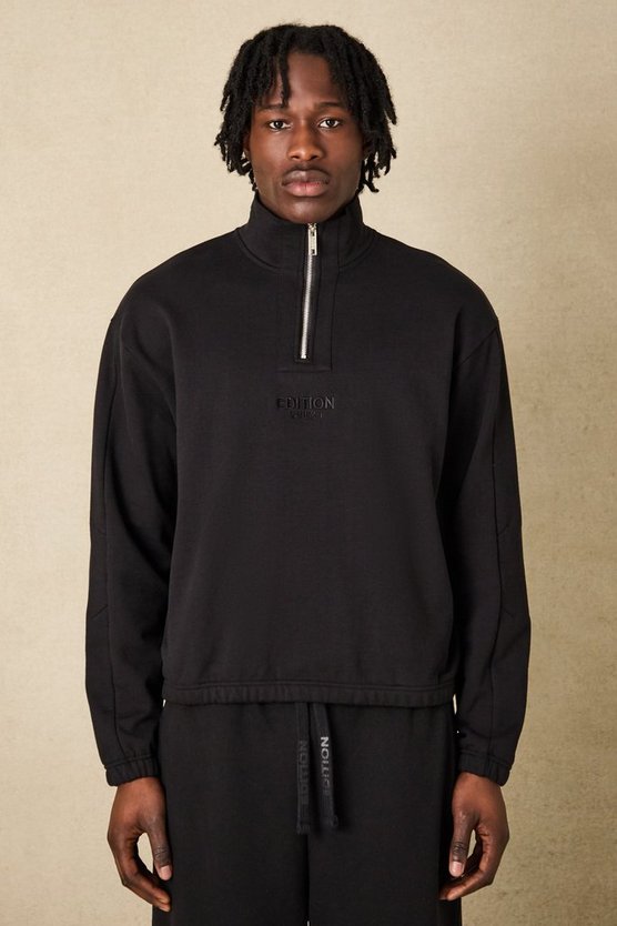 Kastiges Oversize Sweatshirt mit Trichterkragen