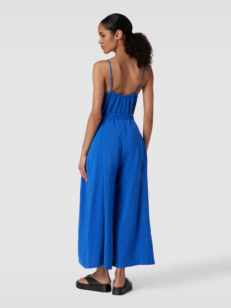 Jumpsuit mit Bindegürtel in royalblau