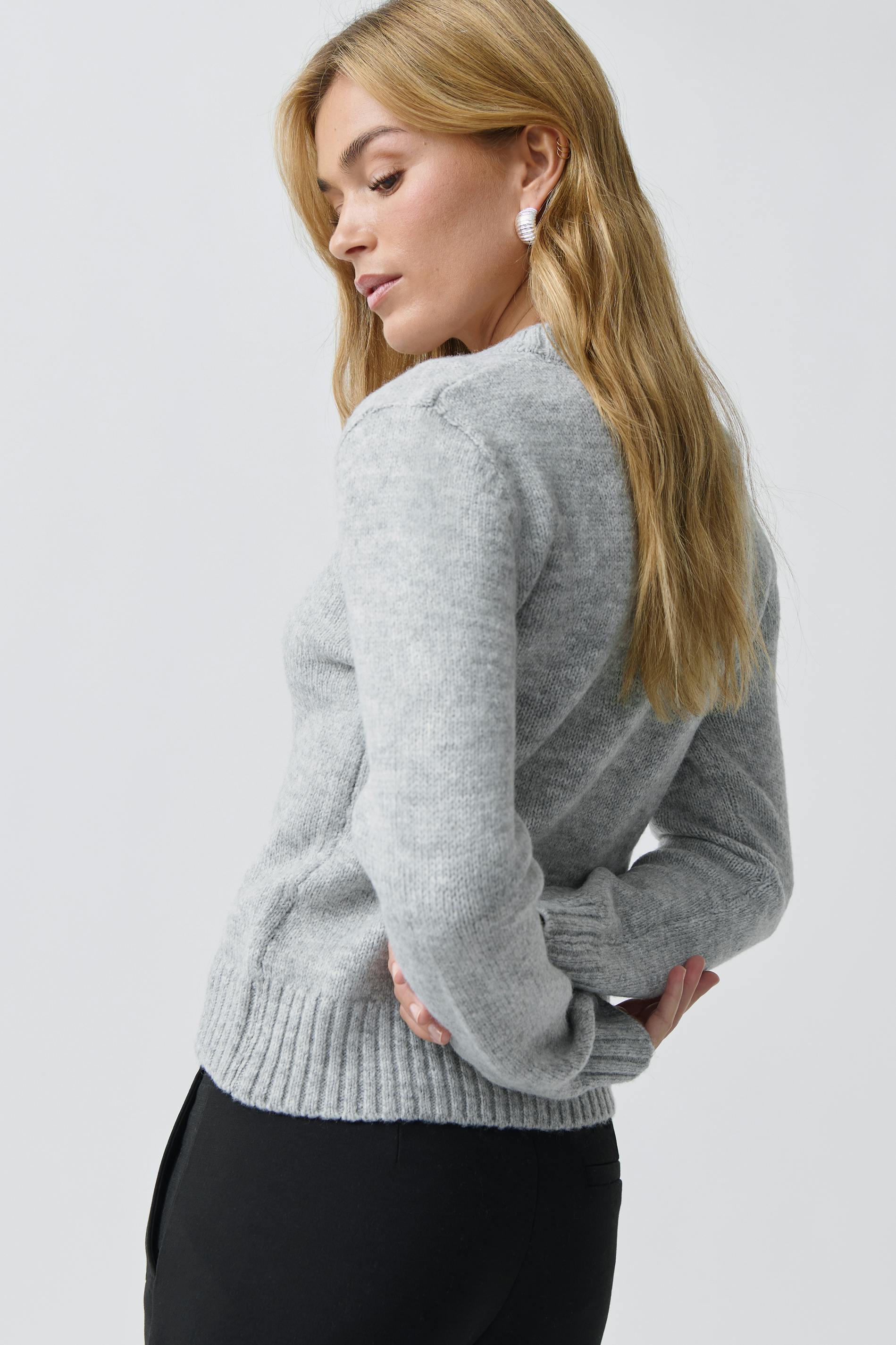 V-neck knitted sweater