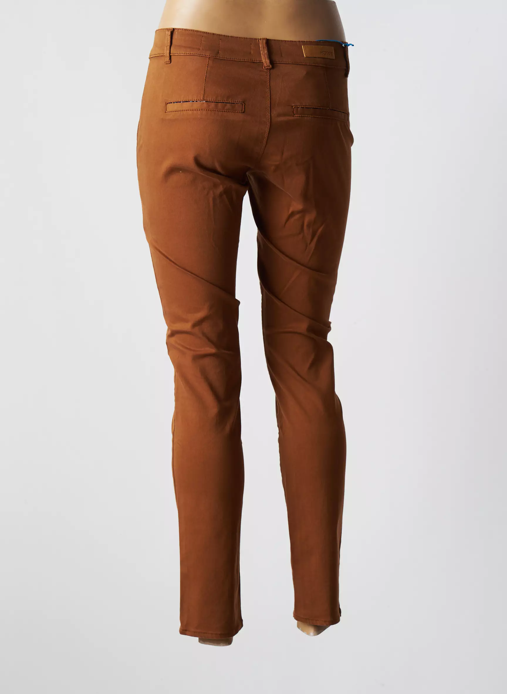 Happy Pantalons Chino Femme couleur marron