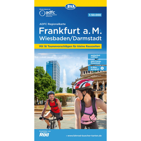 ADFC-REGIONALKARTE FRANKFURT A. M. WIESBADEN /DARMSTADT - Fahrradkarte