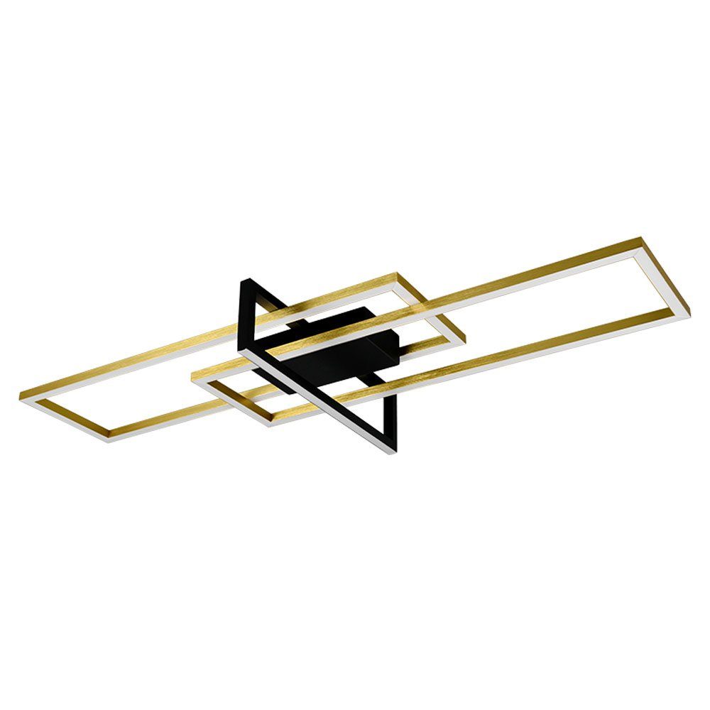 etc-shop LED Deckenleuchte, LED-Leuchtmittel fest verbaut, Warmweiß, Deckenlampe eckig LED Schlafzimmer Deckenleuchte ausgefallen Designer
