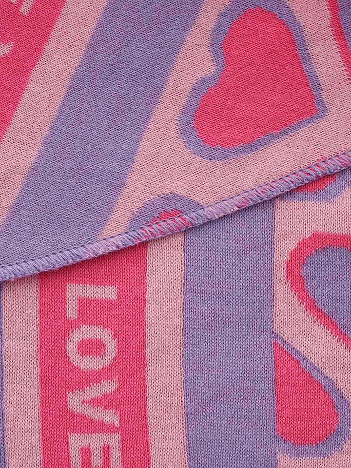 Zwillingsherz Dreieckstuch in Pink/ Lila - (L)200 x (B)100 cm günstig kaufen onesize