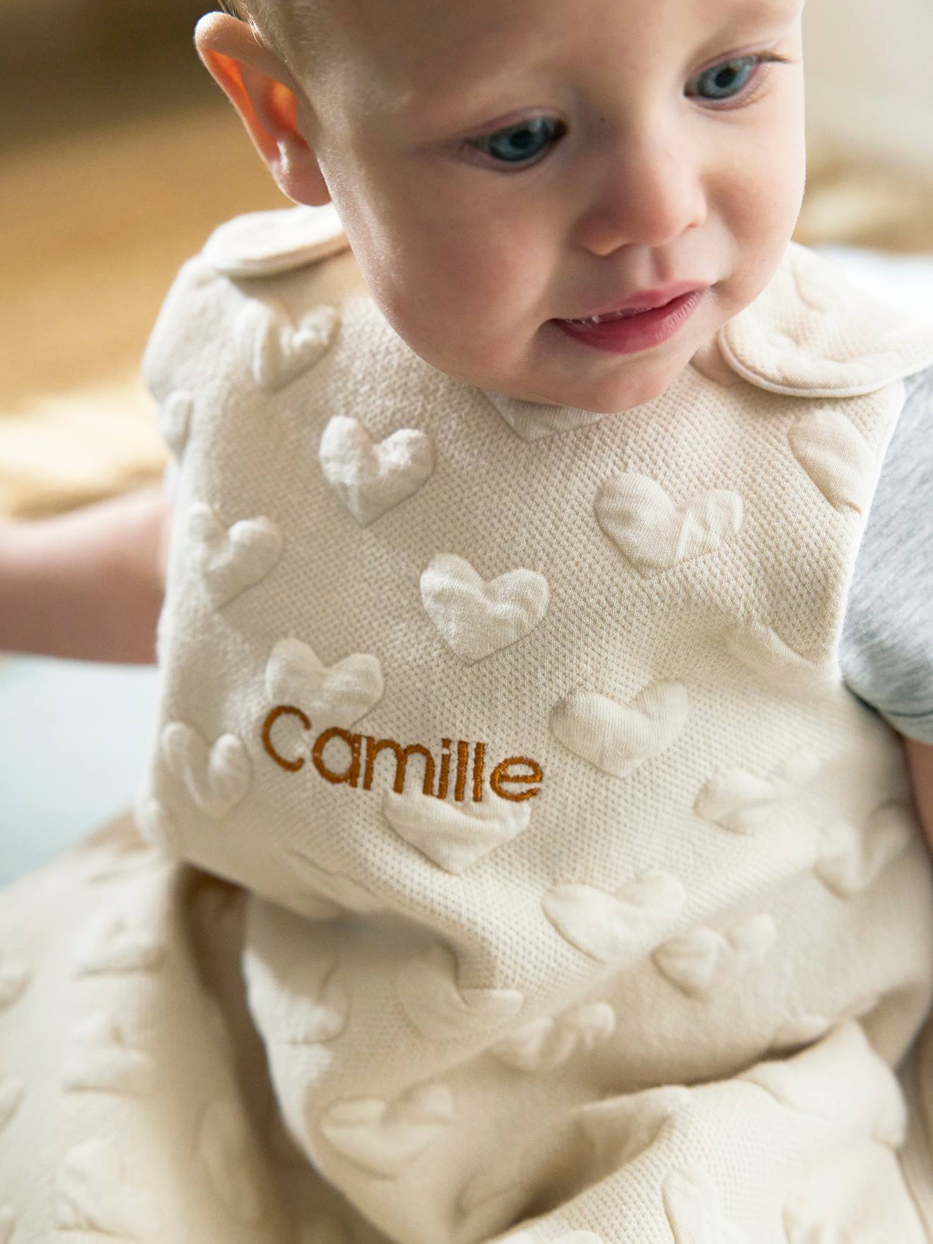Vertbaudet Baby Sommerschlafsack JACQUARD personalisierbar Oeko-Tex - pistaziengrün regenbogen