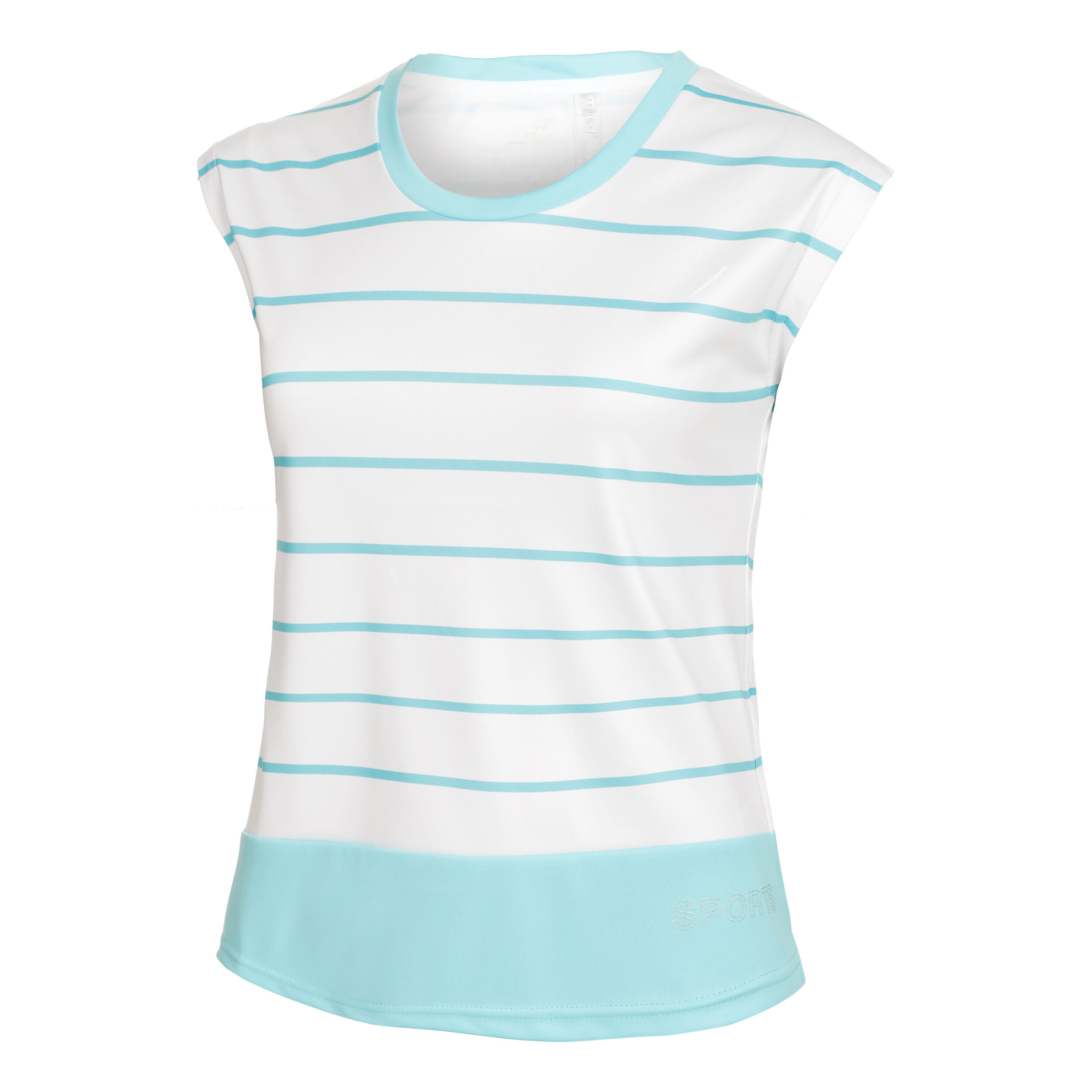 T-Shirt Damen - Weiß, Türkis