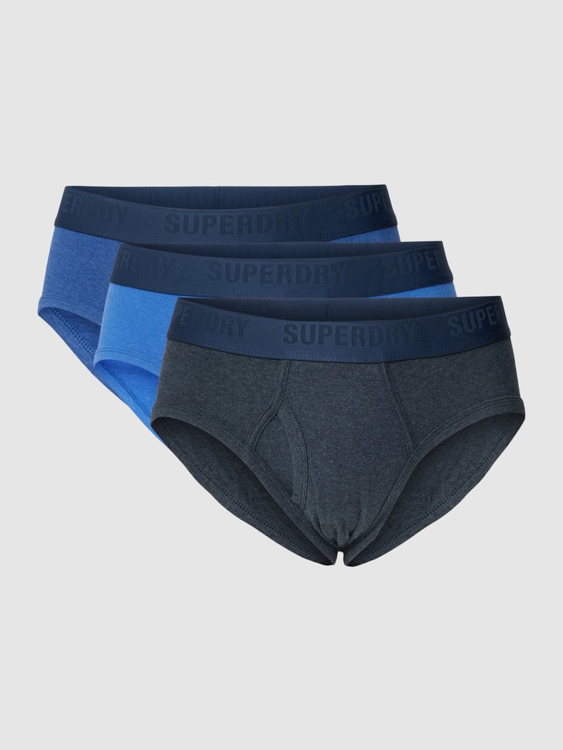 Slip mit Logo-Bund im 3er-Pack Modell 'BRIEF MULTI TRIPLE PACK' in blau