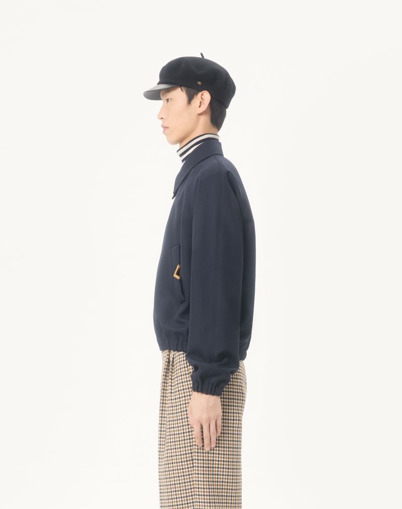 Valentino Nylon Bomberjakke Med Guldfarvede Sidelommer