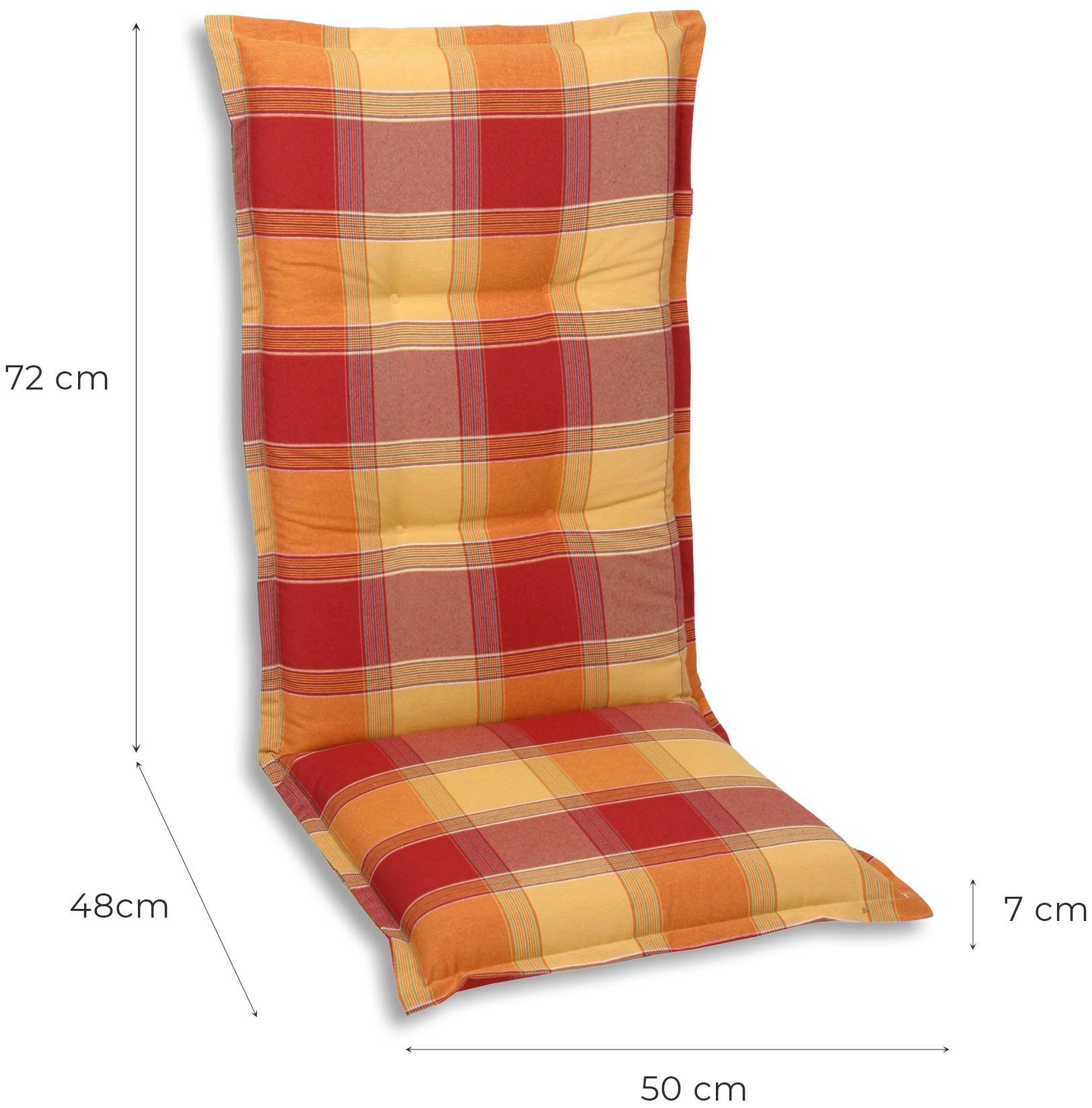 GO-DE Hochlehnerauflage, (Set, 2 St)
