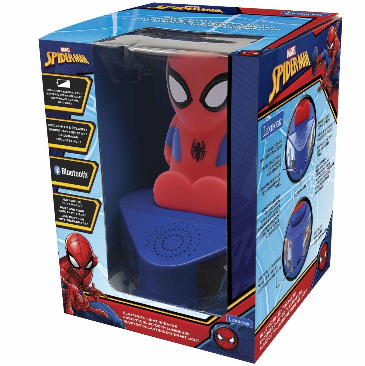 Lexibook® Spider-Man Bluetooth Lautsprecher mit beleuchteter Figur CD-Player